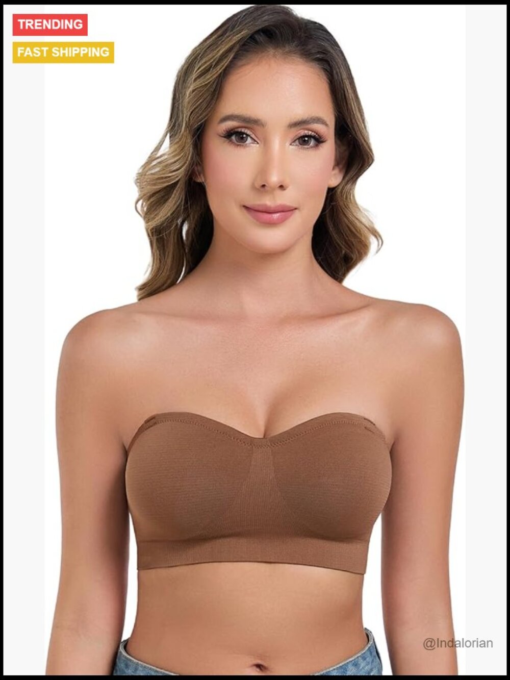 Strapless Bra Wirefree Non-Slip Tube Top Invisible Bralette Seamless Padded